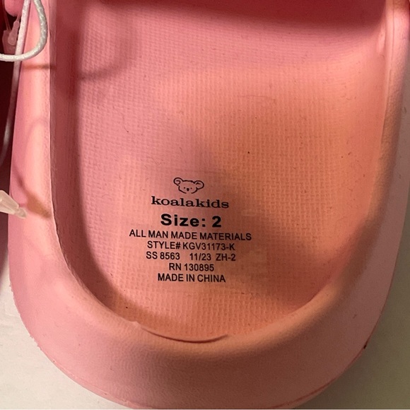 Koala Kids Pink Solid Clogs Slides Slip On Shoes Size 2 big Girls New - Picture 4 of 5
